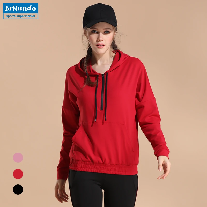 Для женщин с капюшоном Бег куртка длинным рукавом Толстовка Дамы Йога Спортивная куртка на молнии фитнес спортивные топы