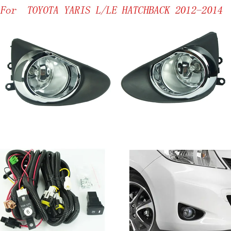 

CNSPEED Fog light for TOYOTA YARIS L/LE HATCHBACK 2012-2014 fog lamps Clear Lens Bumper Fog Lights Driving Lamps YC100599-CL