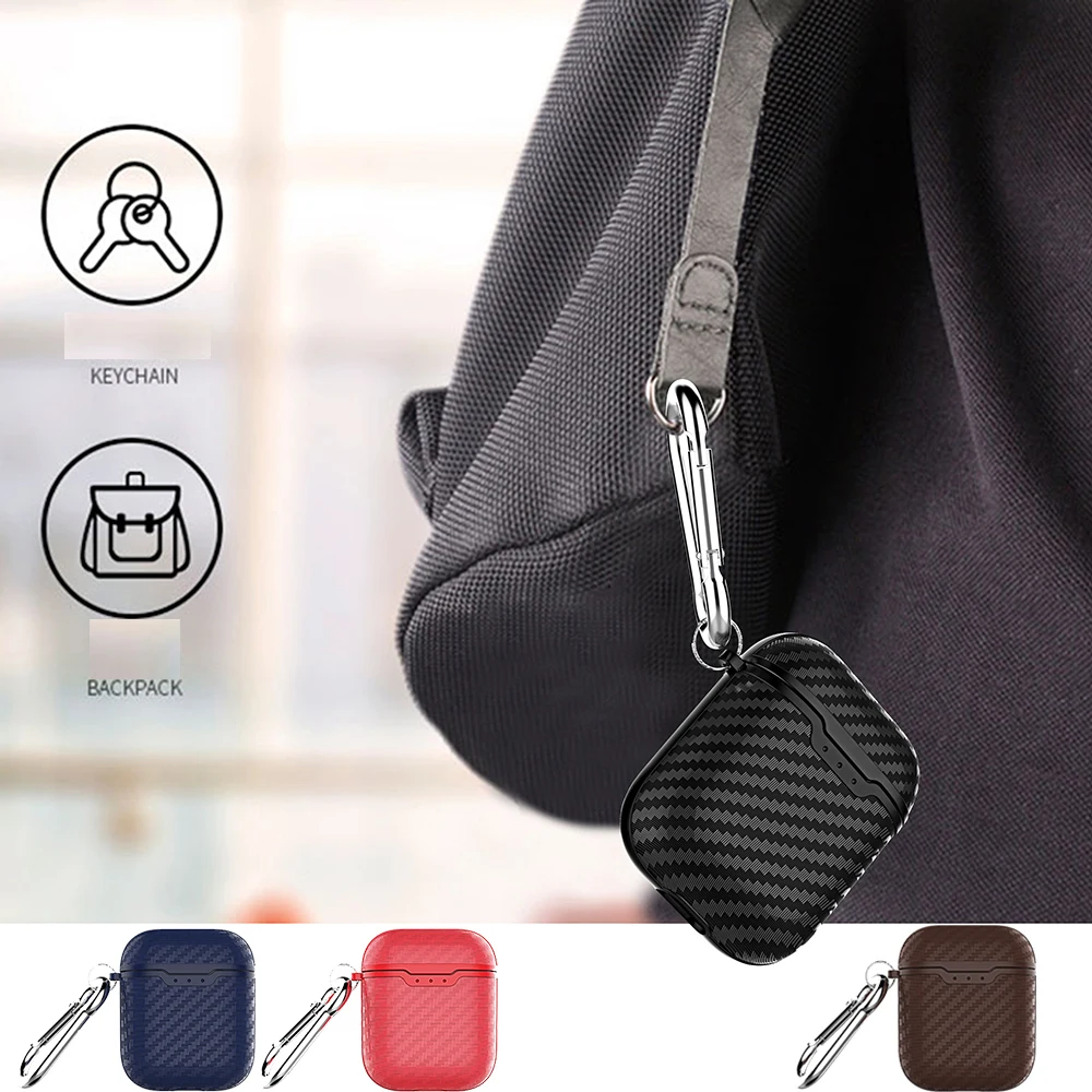 

For airpods case cover Carbon Fibre texture design case for headphones case Box Wireless Charging