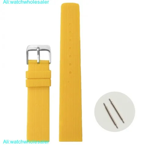 20mm Mango Yellow Silicone Jelly Rubber Boys Girls Watch Band Straps WB1071C20JB
