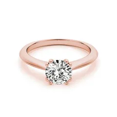 Rose Gold Plated LESF 1 Ct Круглый вырез Sona 925 Серебряное обручальное кольцо для женщин классический Подарок Обручальное кольцо на заказ - Цвет основного камня: Rose Gold Plated