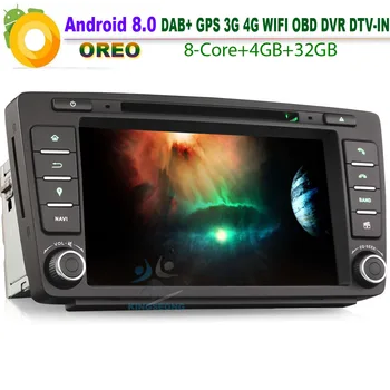 

8" Car Stereo Android 8.0 DAB+ USB DVR RDS Wifi 4G DVD SD BT Radio DTV-IN TPMS CD Car GPS Navigation player For SKODA OCTAVIA