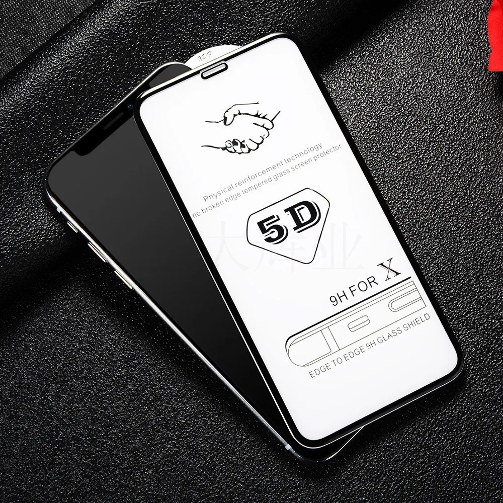 5D Full Front Film Tempered Glass For Xiaomi Pocohone F1 Mi7 Mi8 8SE 6X Screen Protective For Xiaomi A1 5S 5X 6 6X Mix2 Note3 A2 (1)