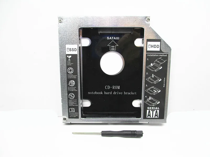  2nd SSD HDD HD Hard Disk Driver Caddy SATA for 12.7mm CD / DVD-ROM Optical Bay Universal caddy