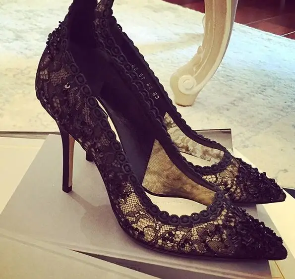 black heels with string