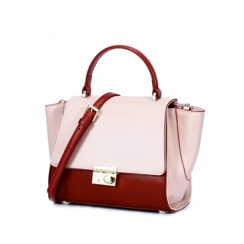 

New Women Handbags Genuine Leather Female Daily Messenger Bags Trendy Cowskin Patchwork Party Package Socialite Bags