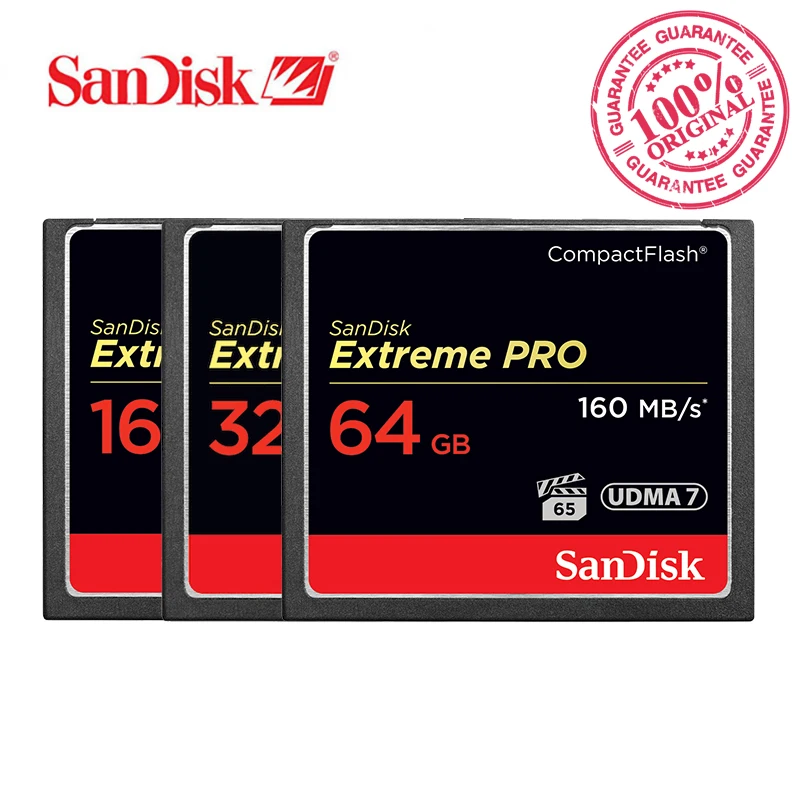 Карта памяти SanDisk Extreme Pro CF 16 ГБ 32 ГБ 64 Гб 128 ГБ 256 Гб CompactFlash 1067X160 Мб/с для богатых 4K и Full HD видео SDCFXPS