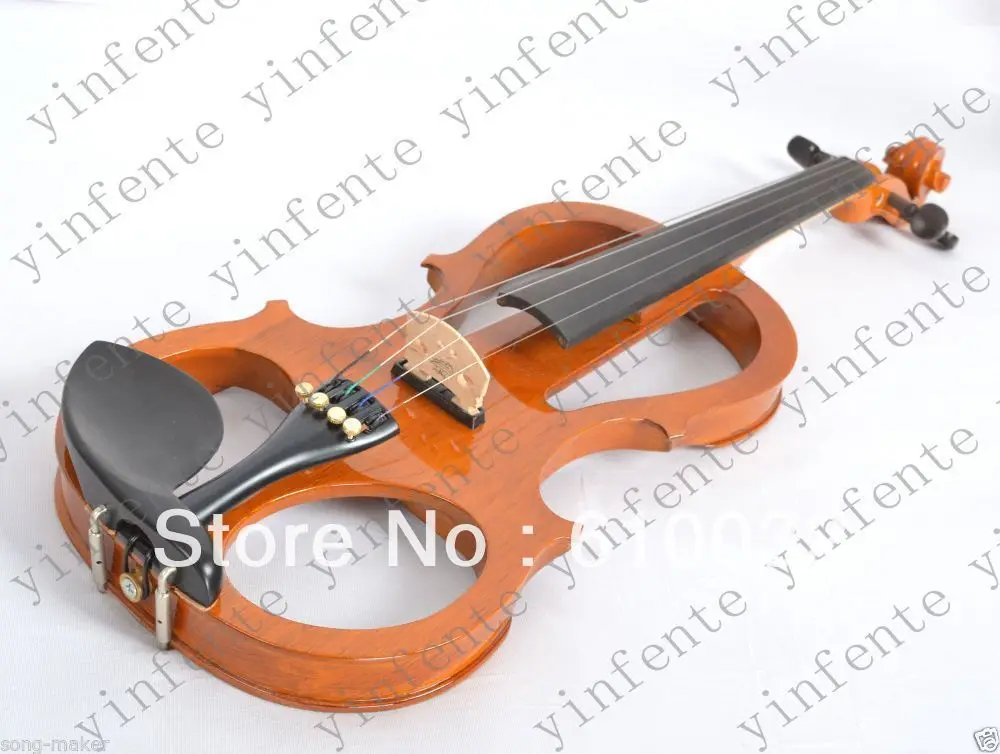 

New yellow 4 string 16'' Electric Viola Silent Solid Wood Body Powerful Sound Case Bow