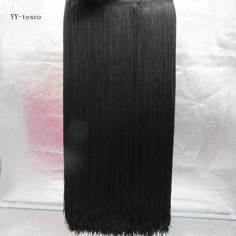 

wholesale 1 Yards 50cm Wide Fringe Trim Tassel Lace black Fringe Trimming Lace For DIY Latin Dress Stage Clothes Accessories