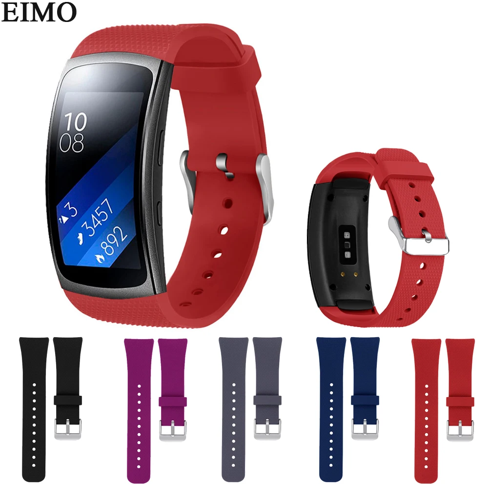 

EIMO Sport Silicone Band for Samsung Gear Fit2/Fit 2 Pro R360 R365 R366 replacement Bracelet wrist strap rubber clock watchband