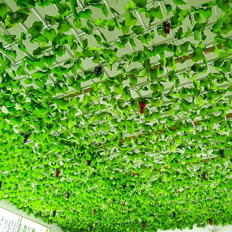 12 шт./лот 2,3 м длинные искусственные растения зеленые листья плюща искусственная Виноградная лоза партеноцисс Свадебные украшения