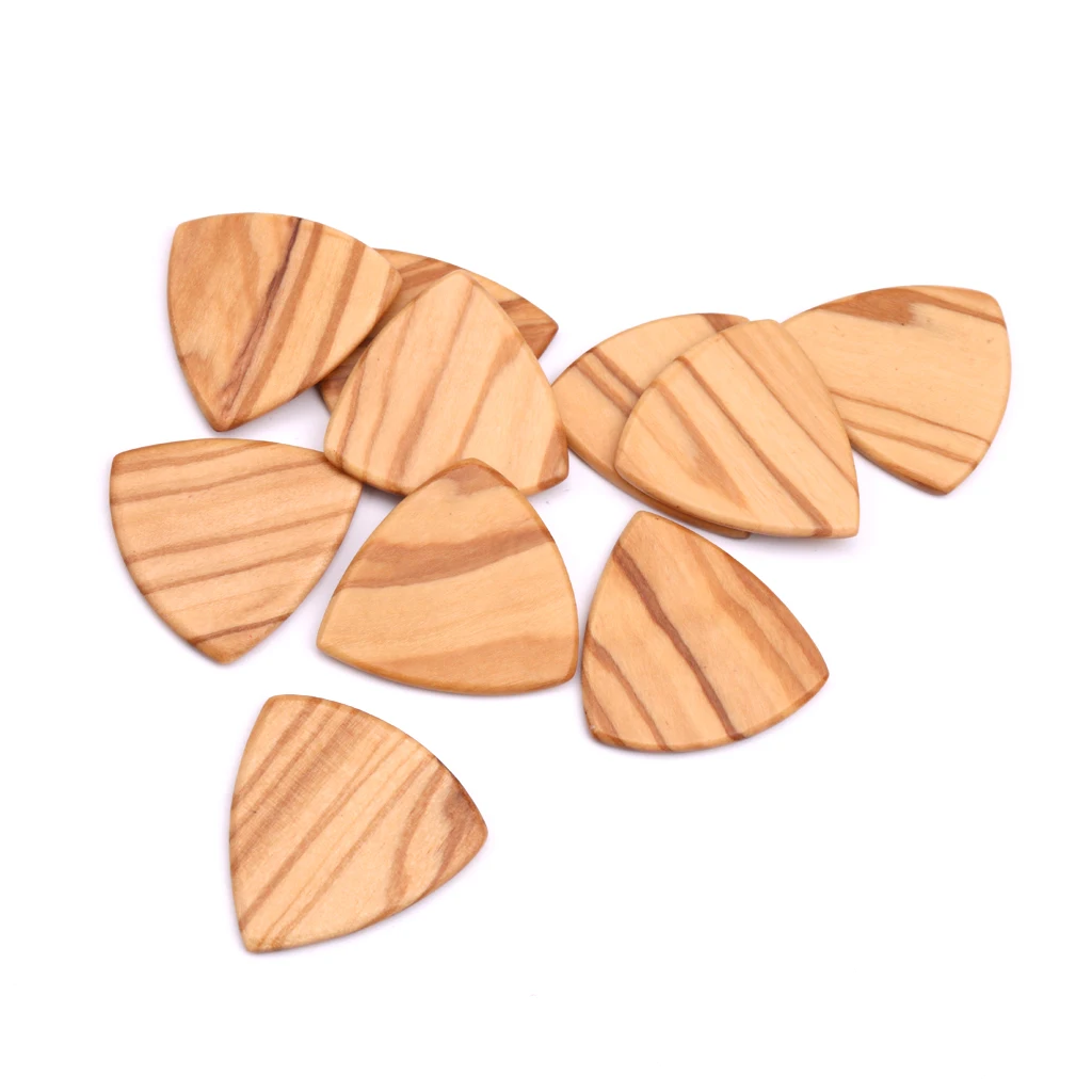 Guitar Plectrum Wood Handmade Guitar Picks 2mm Olive Wood Picks Triangle Picks