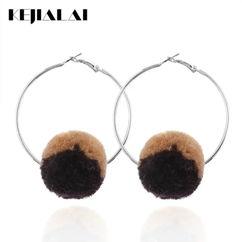 KEJIALAI Big Drop Earrings for Female Round Ball Dangle Earrings for