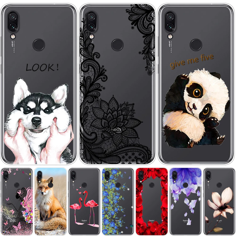 Модный чехол с узором для Xiaomi Redmi Note 7 6 3 дюйма мягкий из ТПУ задняя крышка телефона