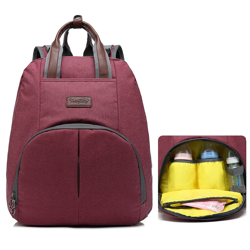 

Mommy diaper bag multi-function solid color maternal feeding bag out baby car bag fashion maternity dress diaper backpack