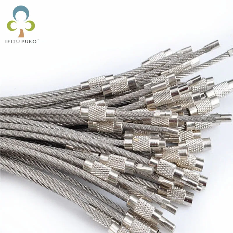 

10pcs/lot Outdoor Camping Edc gear Multifunctional Wire Rope Key Ring & Stainless Steel Wire Chain Key Ring Edc Tool 5 sizes Y21