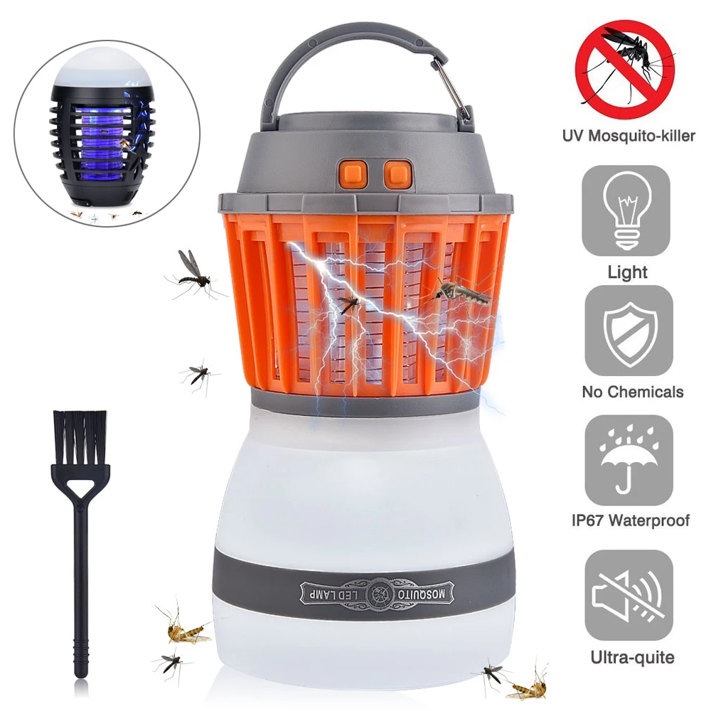 

2 in 1 Portable Camping Light Bulb Solar USB Charging LED Mosquito Killer Lamp Waterproof Repellant Pest Insect Mosquito Killer