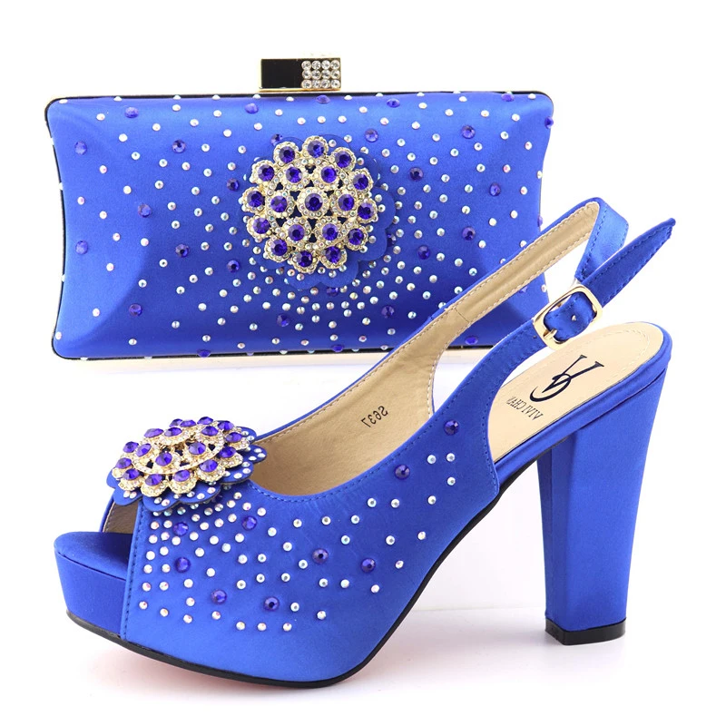 

New fashion african aso ebi wedding party italian shoes and bag matching set dance sandal lady shoes and clutches bag SB8328-4
