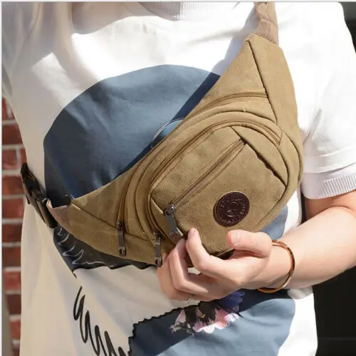 

Men Military Cycling Waist Fanny Pack Bum Belt Bag Fashion Solid Men Pouch Travel Messenger Bags