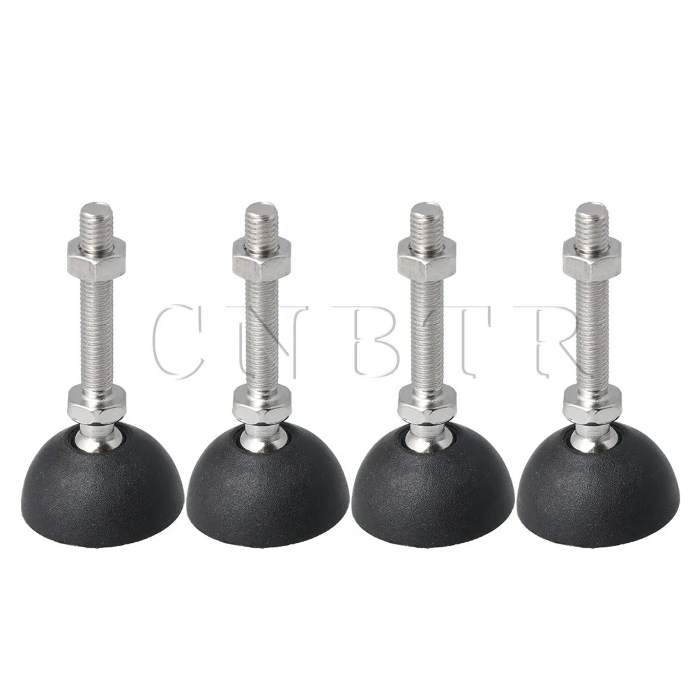 

CNBTR Nylon Round Base Home Adjustable Furniture Glide Leveling Feet Table Desk Leg Leveler M8x50mm Thread Pack of 4