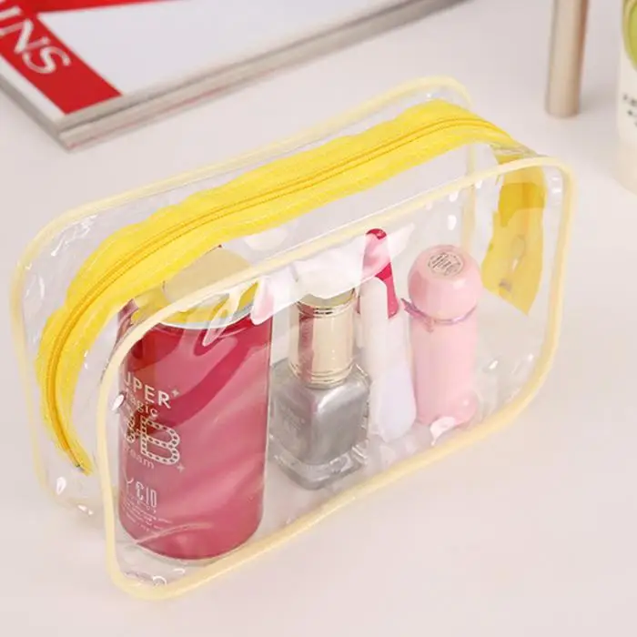 New Arrival New Transparent Cosmetic Travel Bag Women Makeup Organizer PVC Washing Bags Zipper Pouch