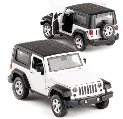 1/32 весы JEEP Wrangler SUV литая модель металлические игрушки для автомобилей с оттяжкой назад звук светильник игрушечных машинках для Детский подарок - Цвет: Белый