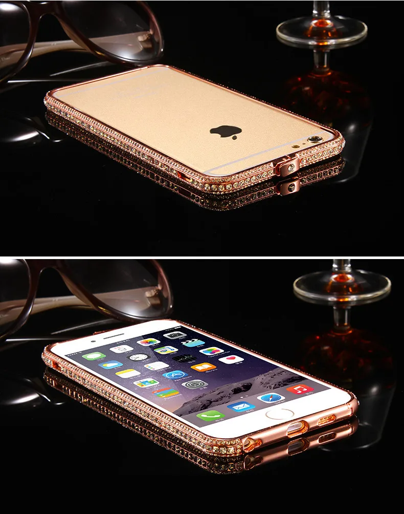 KISSCASE Bling Стразы Dinamond бампер на для iPhone 6 6s Plus бампер Fram Bling металлическая рамка для iPhone 6 6s Fram обода крышка