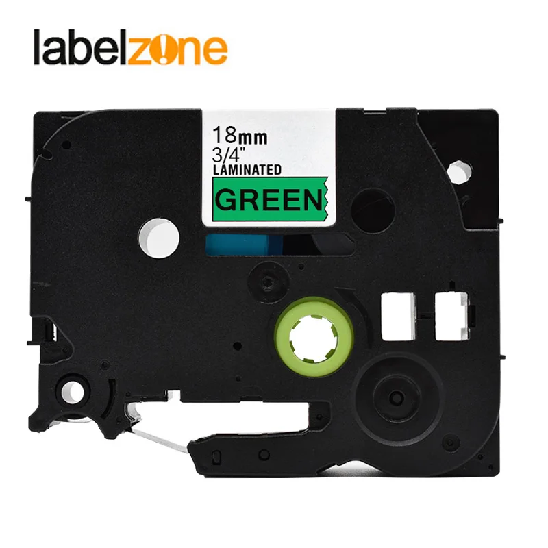 6 PK TZ741 TZe741 Black on Green Label Tape For Brother PT-2200 9600 18mm 3/4" 