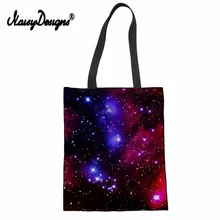 Бесшумные дизайнерские холщовые сумки для покупок Galaxy Space супермаркет сумки большой емкости сумки многоразовый тотализатор простые эко женские сумки