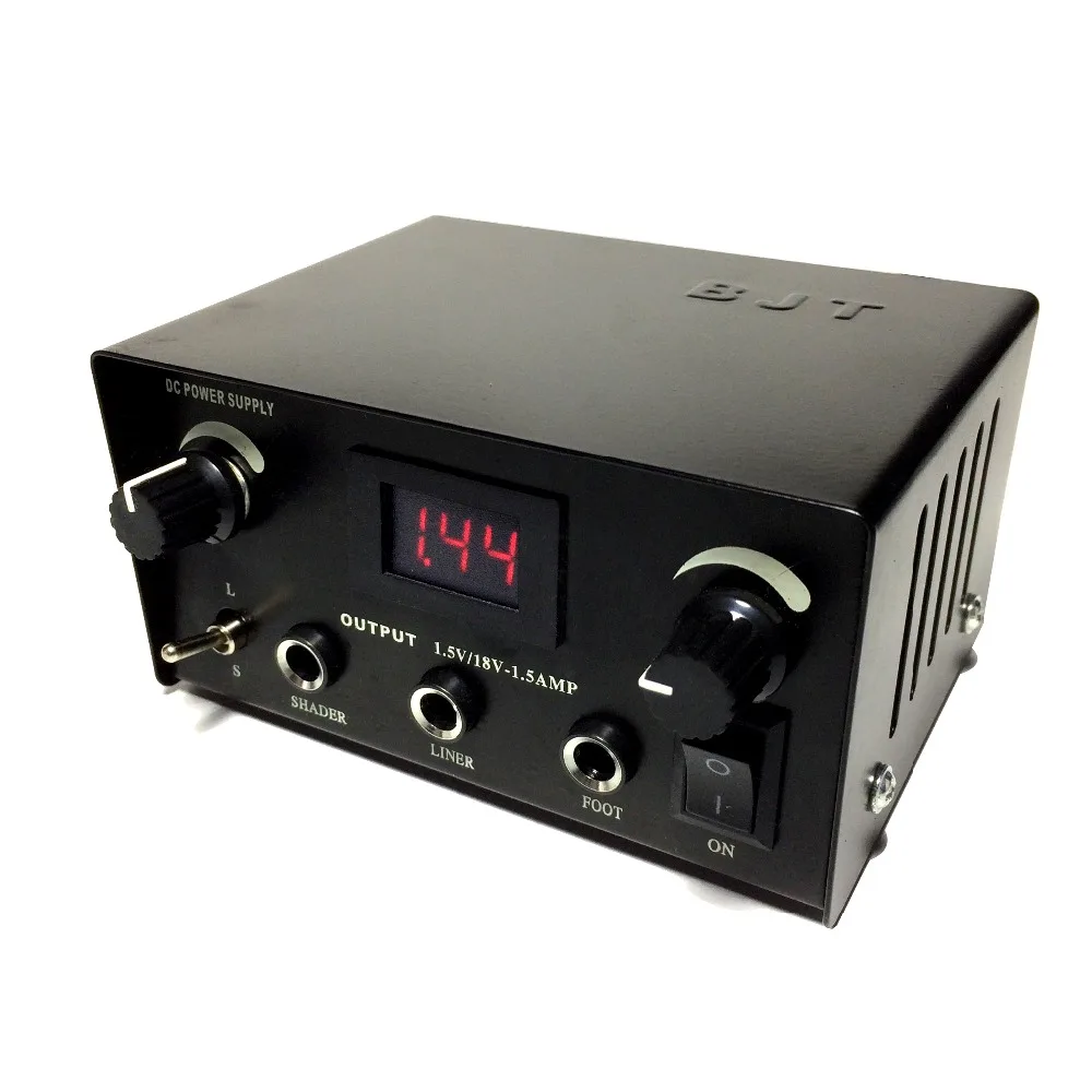 

New High duty Digital DUAL Tattoo Power Supply Black LEDTattoo ink Power Supply box machine gun liner shader plug