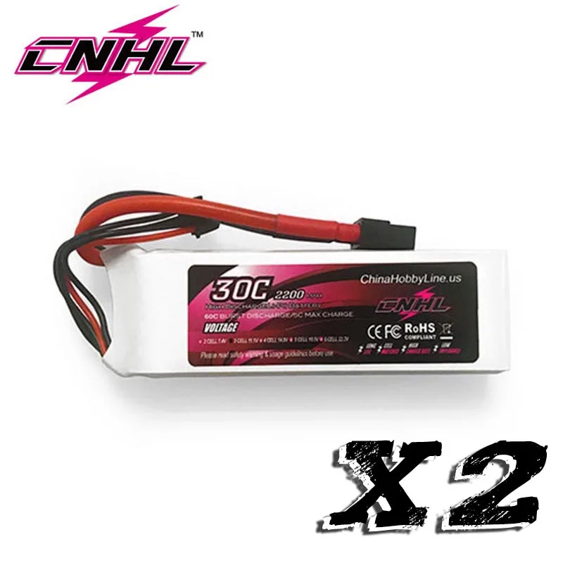 

2PCS CNHL 2200mAh 3S 11.1V 30C Lipo Battery with XT60 Plug