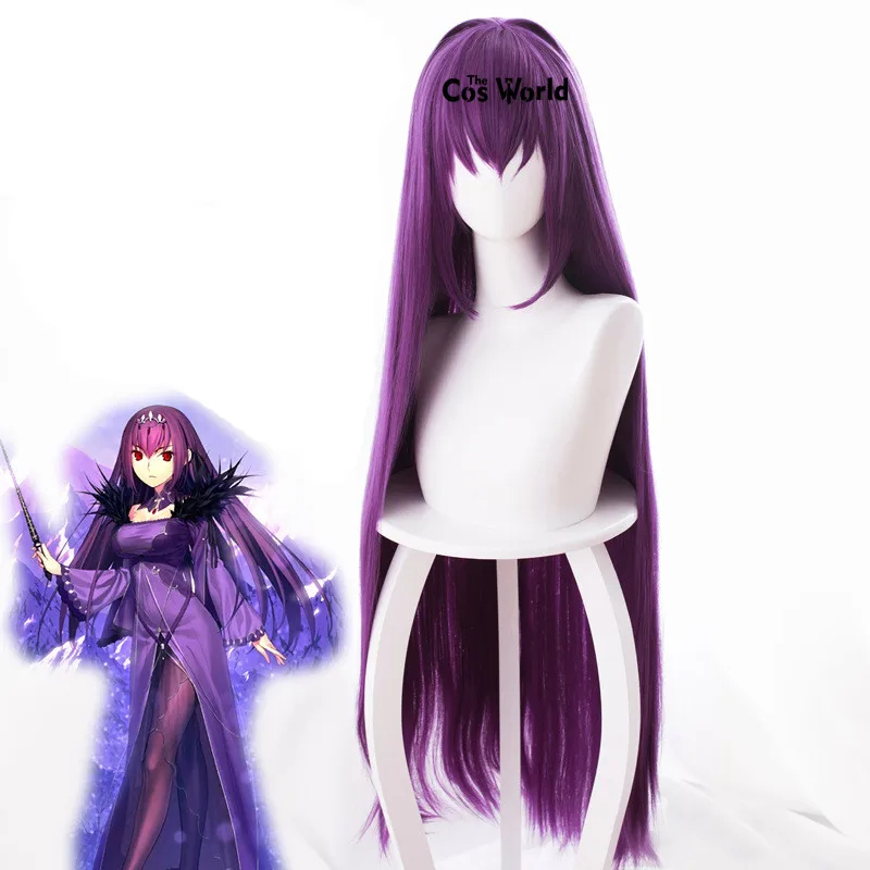 FGO Fate Grand Order Caster Scathach парадное платье униформа наряд аниме костюмы для косплея - Цвет: Wig(100cm)