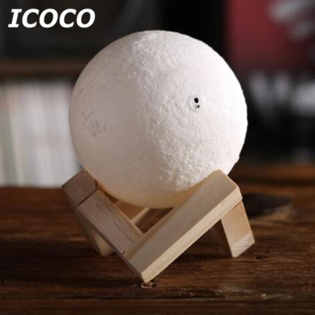 

3D Moon Lamp Touch Print lamps Wood Night Light LED Table Printing Lunar Sensor Control Desktop For Home Decor Dropshipping New