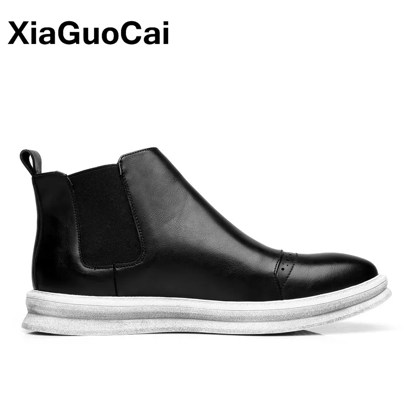 Boots Altura Botas Chelsea Increased Couro grey Crescente Ankle Increased Genuíno Slip Primavera Femininos Top black Alta on Sapatos Homens Outono Black Masculino Moda brown grey brown Mn De Increased Antiderrapante wHqz8FnI