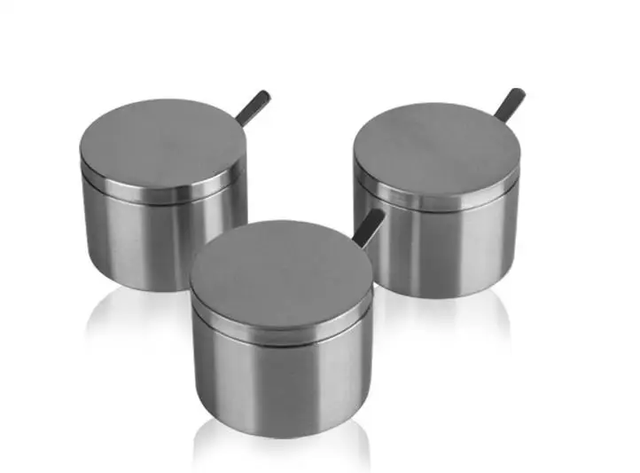 Kitchen Tableware Sugar Pots Stainless steel Cylindrical salt shaker