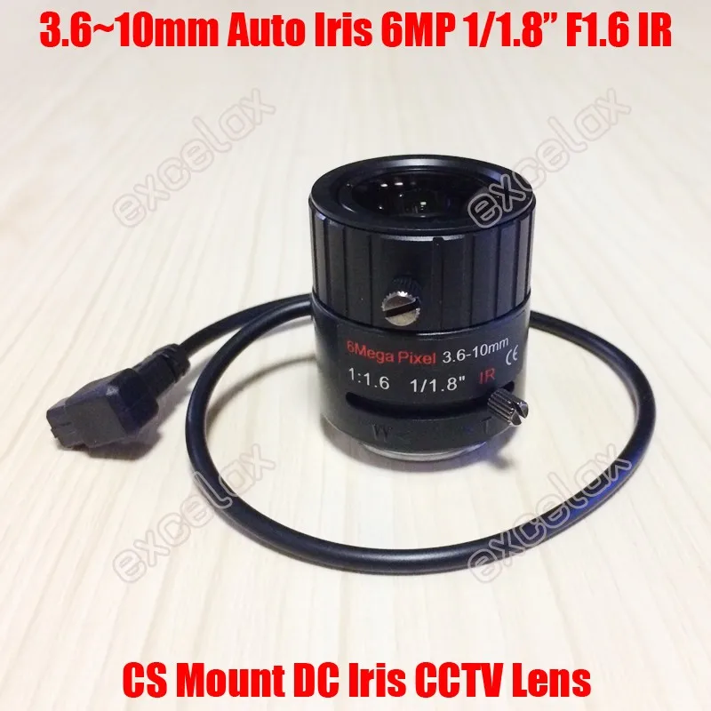 6MP 1/1. " 3,6-10 мм объектив с переменным фокусным F1.6 CS ручное крепление привод постоянного тока с автоматической диафрагмой ИК Объективы для видеонаблюдения для 2MP 3MP 4MP 5MP 6 мегапиксельный IP фургон Камера