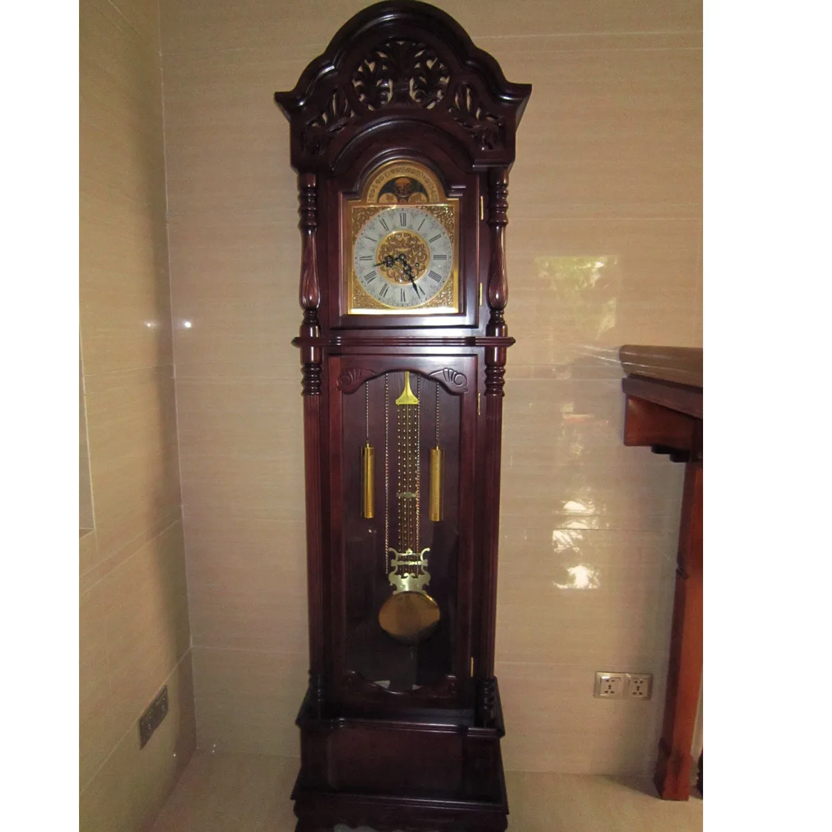 Continental Grandfather Clock grandfather clock wood living room floor