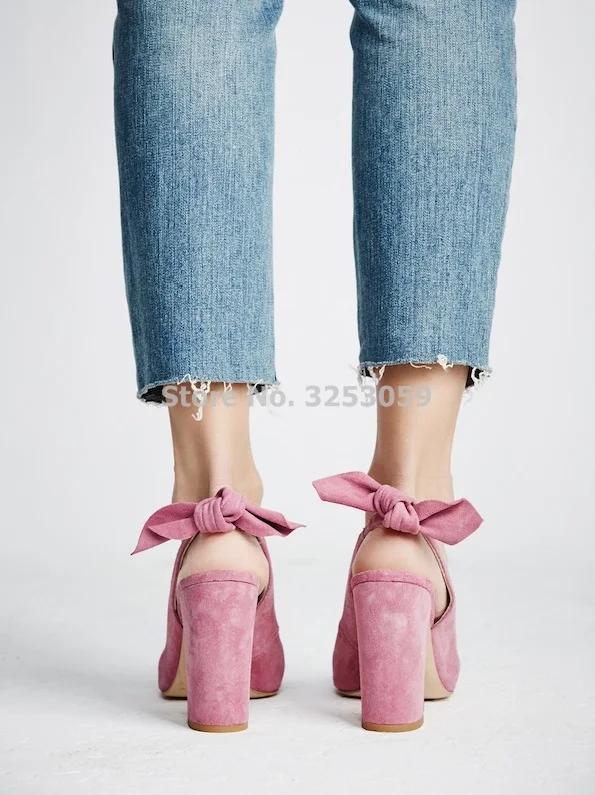 New Designer Pink Suede Women Pumps Chunky Heel Bowknot Dress Shoes Sweet Butterfly-knot Thick Square Heel Wedding Shoes Pumps New Designer Pink Suede Women Pumps Chunky Heel Bowknot Dress Shoes Sweet Butterfly-knot Thick Square Heel Wedding Shoes Pumps