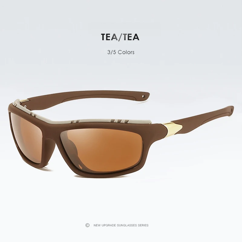 Топ мужские s поляризованные армейские очки спортивные солнцезащитные очки для вождения UV400 Мужские Тактические Солнцезащитные очки для рыбалки стимпанк для мужчин Gafas de sol - Цвет линз: tea-tea