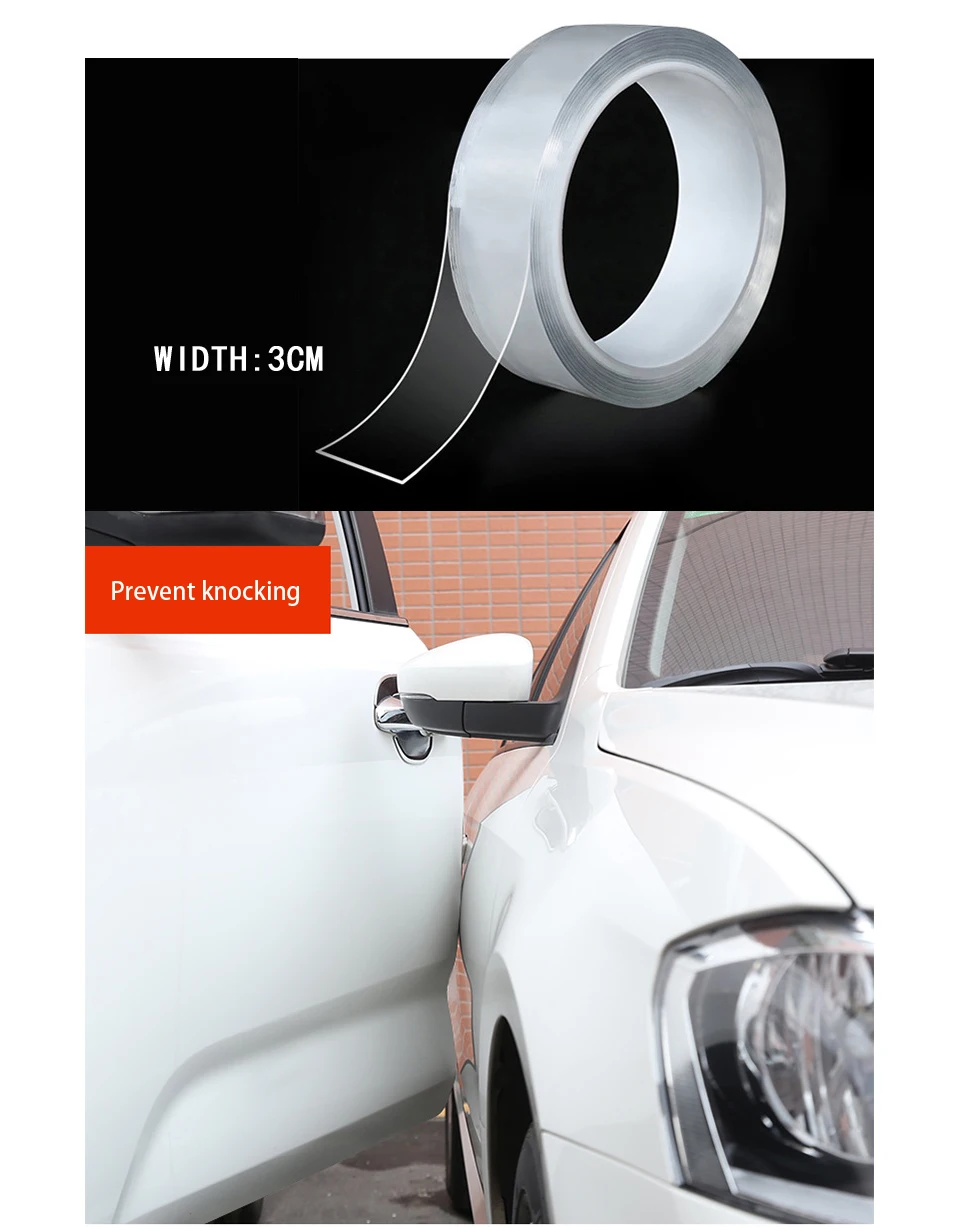 Автомобильная защита для автомобильной двери стикер полоса ПВХ пленка прозрачная защита от столкновений края Защита от царапин резиновое