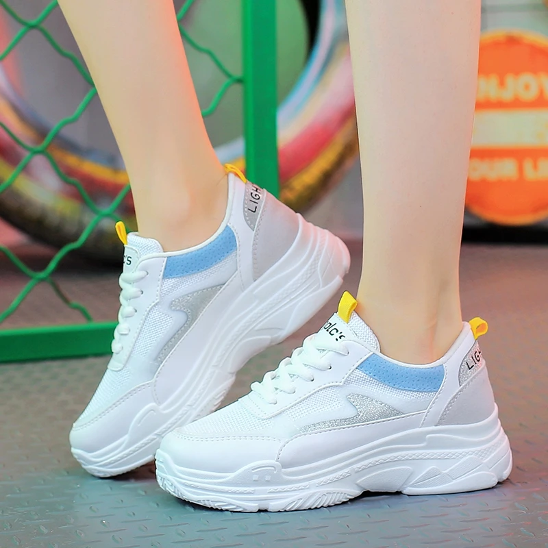 Fashion Sneakers Women Casual Shoes Breathable Flat Platform Ladies Shoes Tennis Lace Up Sport Women Vulcanize Shoes XZ64 (21)