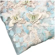 Нежная бабочка стерео африканская кружевная Вышивка Ткань 3D украшенная Сетка кружевная ткань одностороннее позиционирование вечернее платье fab