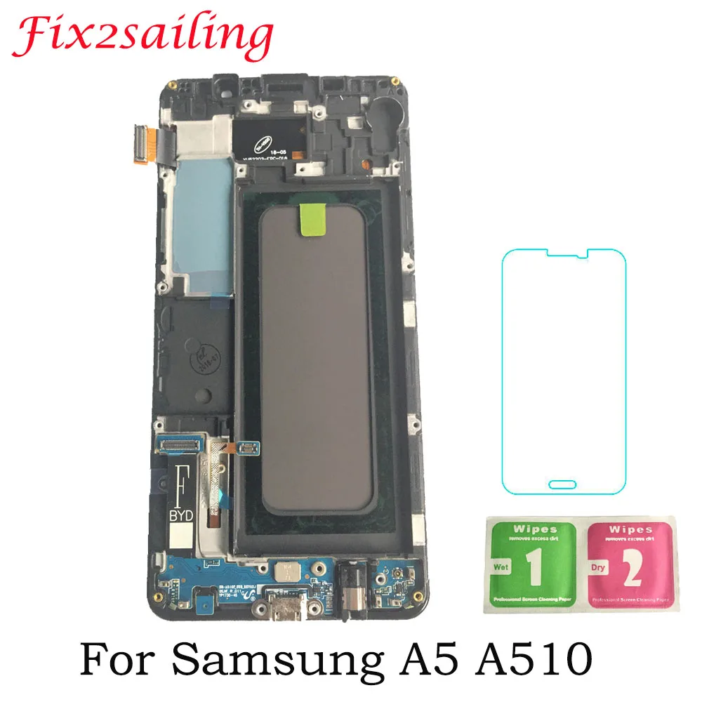 

Super Amoled For Samsung Galaxy A5 2016 A510 A510F A510M SM-A510F LCD Display Touch Screen Digitizer Sensor Panel Screen