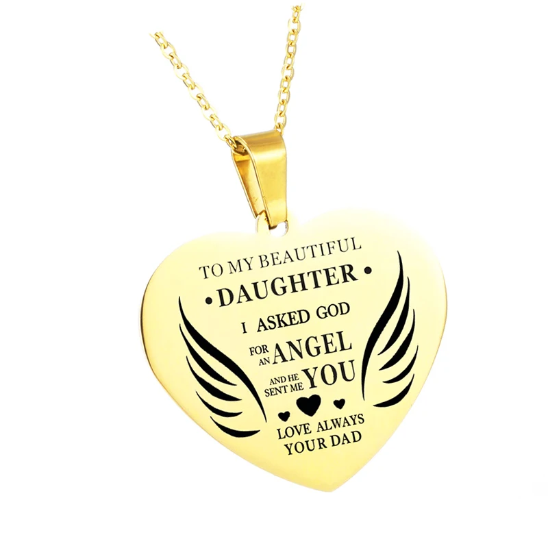 Heart-To my daughter-gold