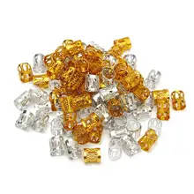 100 шт. Регулируемый 8 мм отверстие для волос бисер для плетения смешанные золотого, серебряного цвета HAVANA mambo бусины для волос манжеты клип, дредлоки, для увеличения объема, шарик наращивание волос