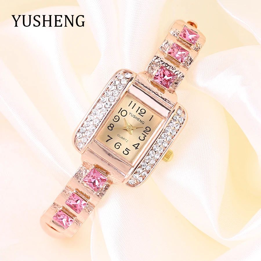 Фото Yusheng 2018 новый бренд Для женщин часы-браслет Мода сплава наручные Часы женское