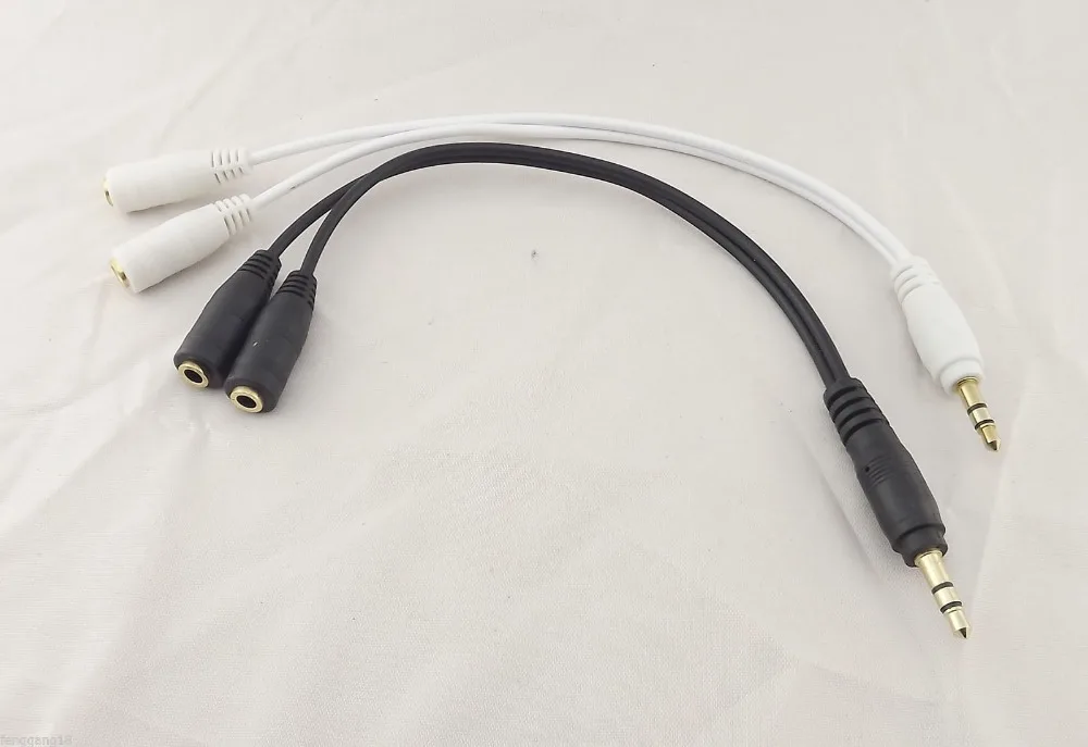 10pcs 3 5mm Stereo Audio Y Splitter 1 Male To 2 Female Cable Adapter For Earphone Headphones 22cm