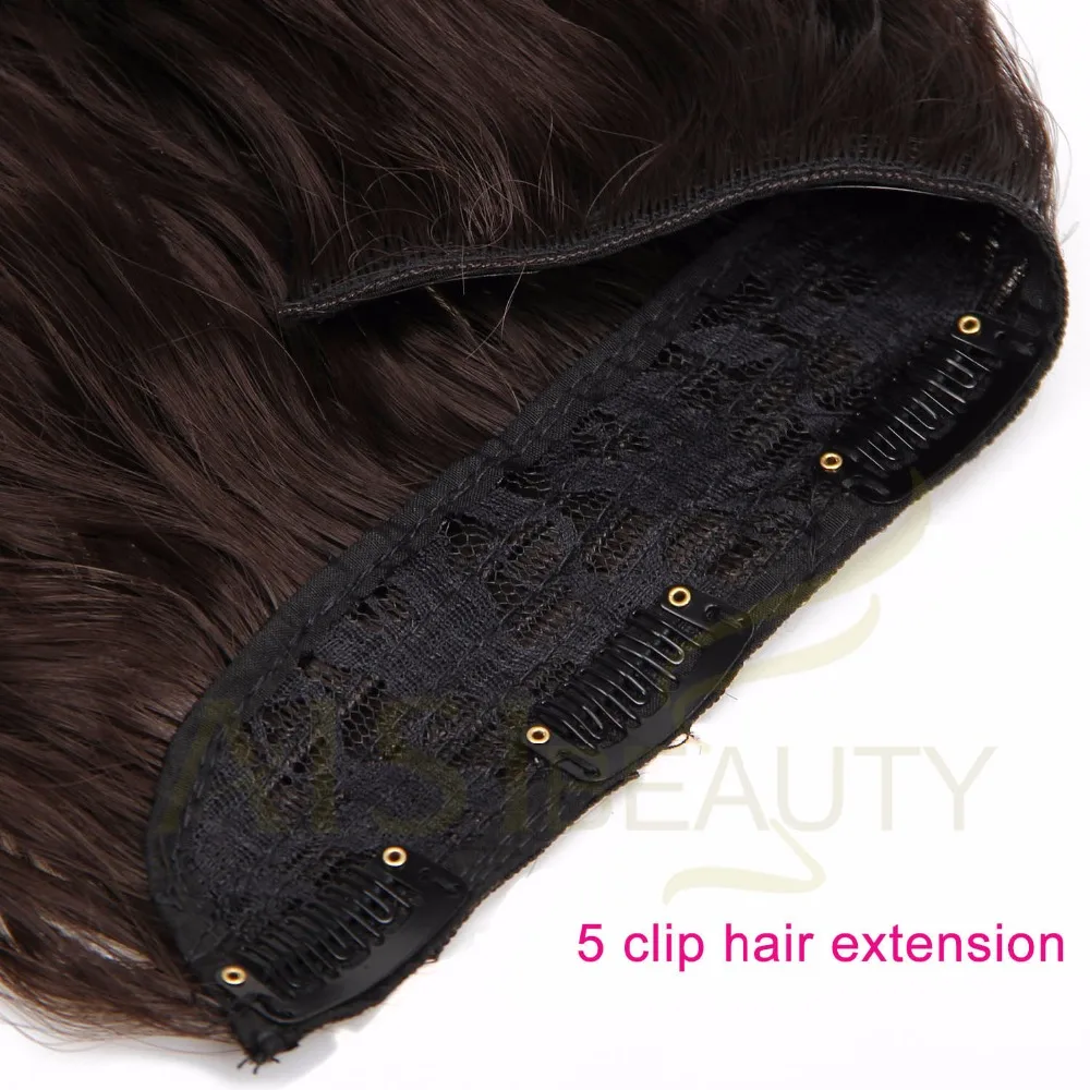 AISI BEAUTY Long Clips in Hair Extension Synthetic Natural Hair Water Wave Blonde Black 22\