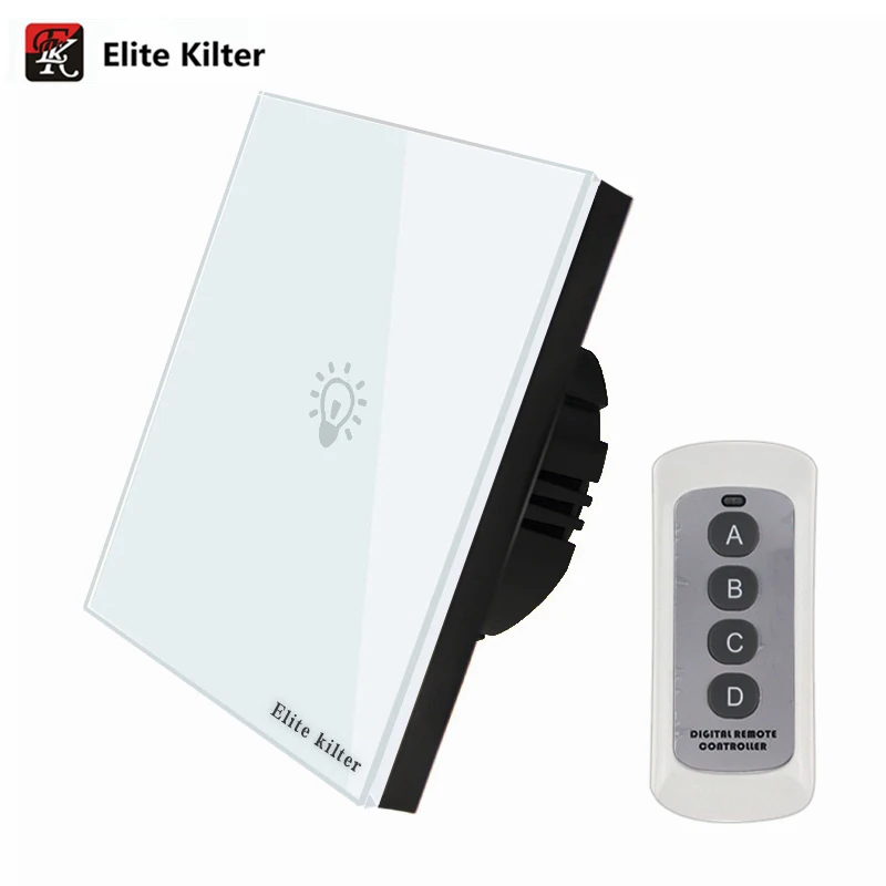 Elite Kilter EU/UK Standard 2 Gang 1 Way Wireless Remote Control Light Switches RF433 Wall Touch Switch for Smart Home | Обустройство