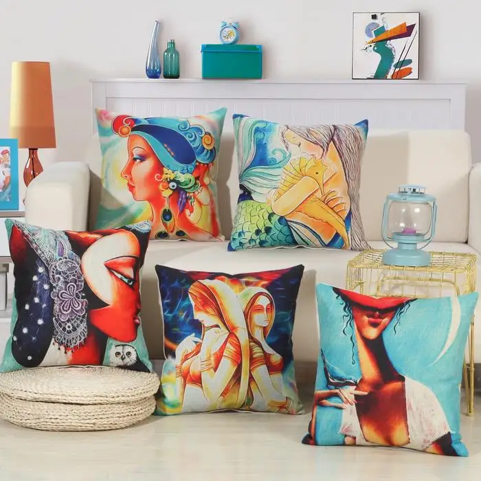 RUBIHOME Wholesale(5 pieces/lot) Fashion Lady Cushion Cover Sexy Cartoon Sofa Decorative Throw Pillowcase Car Seat